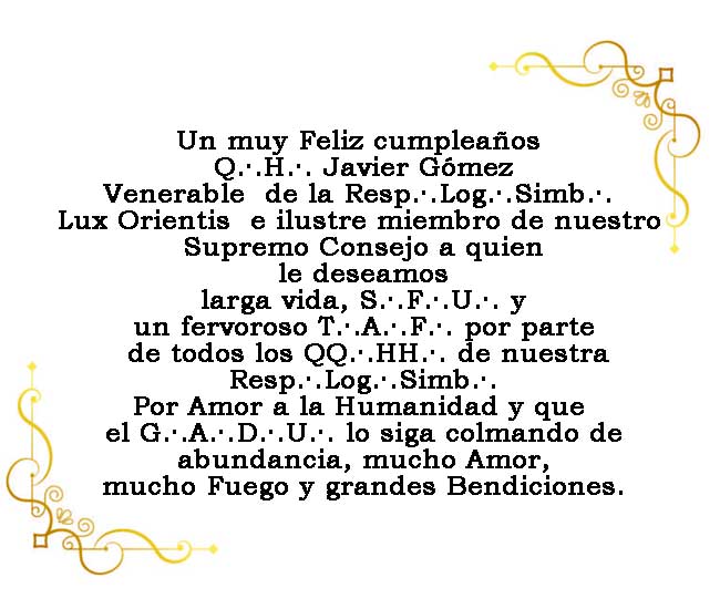 Feliz Cumpleaños Javier Gomez